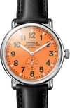 SHINOLA 'The Runwell' Leather Strap Watch, 41mm,S0120070578