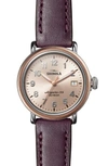 SHINOLA 'THE RUNWELL' LEATHER STRAP WATCH, 38MM,S0120109233