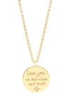 ESTELLA BARTLETT LOVE YOU TO THE MOON AND BACK PENDANT NECKLACE,EB3306C