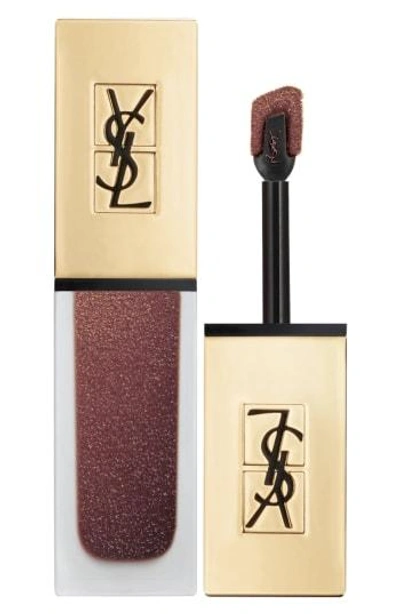 Saint Laurent Tatouage Couture Metallics Liquid Matte Lip Stain In 105 Magnetic Prune Temper