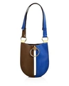 MARNI EARRING COLOR-BLOCK SMALL LEATHER HOBO,80053358SCMP0000
