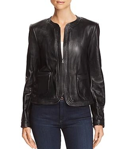 Rebecca Taylor Leather Jacket In Black