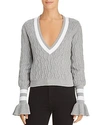 THE FIFTH LABEL GRADUATE CABLE-KNIT CROPPED SWEATER,40180783