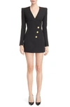 BALMAIN Long Sleeve Faux Wrap Minidress,143454 167L