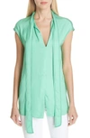 SANDRO TIE NECK BLOUSE,E11468H