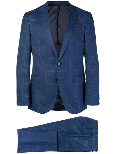 Hugo Boss Boss  Checked Two Piece Suit - Blue