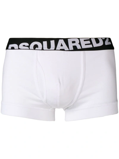Dsquared2 Logo裤腰四角裤（两件装） In White