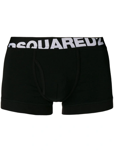 DSQUARED2 DSQUARED2 标志腰带四角裤 - 黑色