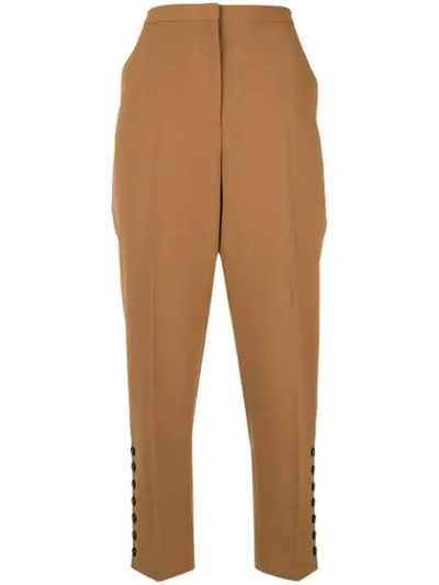 N°21 Button Detailing Light Brown Cady Trousers