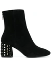 ASH ASH EMBELLISHED HEEL BOOTS - BLACK