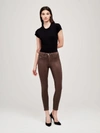 L'agence Marguerite Coated High Waist Skinny Jeans In Chestnut Coated