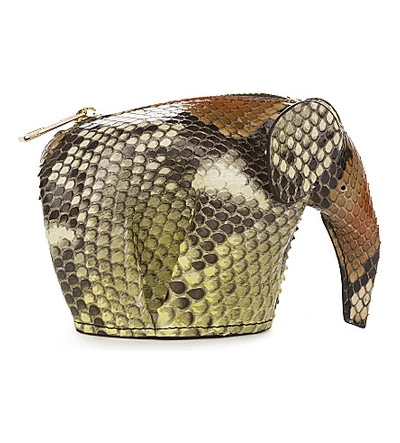 Loewe Python Elephant Bag Charm/coin Purse, Brown