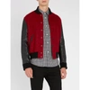 SAINT LAURENT TWO-TONE WOOL AND MOHAIR-BLEND AND LEATHER JACKET
