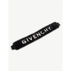 Givenchy Black Logo Embroidered Faux Fur Bag Strap In Black