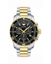 Movado Men's Swiss Chronograph Series 800 Two-tone Pvd Stainless Steel Bracelet Diver Watch 42mm In Black