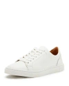 Frye Ivy Tumbled Leather Lace-up Low-top Sneakers In White