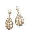 PASQUALE BRUNI 18K ROSE GOLD CHAMPAGNE DIAMOND, CHAMPAGNE DIAMOND & MOTHER OF PEARL DROP EARRINGS,14909RN