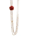 PASQUALE BRUNI 18K ROSE GOLD BON TON DIAMOND & CARNELIAN MULTI STRAND NECKLACE, 39.5,15017R