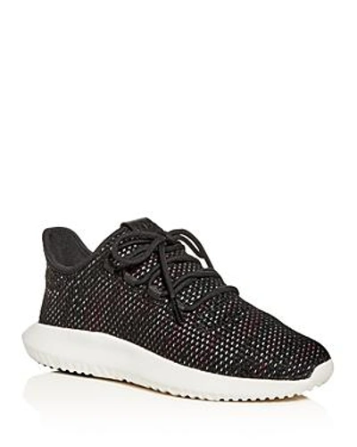 Adidas Originals Women's Tubular Shadow Knit Lace Up Sneakers In Core Black/chalk White/shock Pink