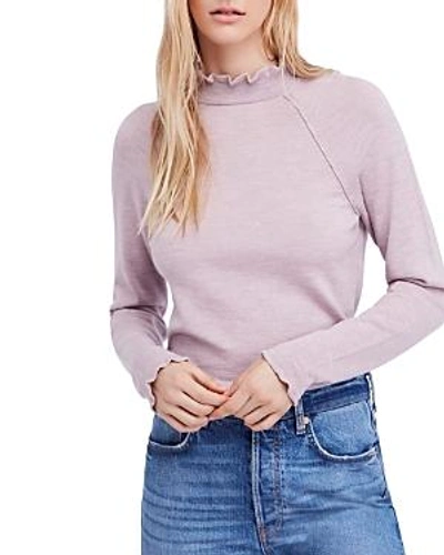 Free People Needle And Thread Merino-wool Jumper In Lilac