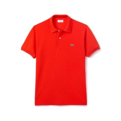 Lacoste Short Sleeve Pique Original Fit Polo Shirt In Red