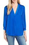 Vince Camuto Rumple Fabric Blouse In Cobalt