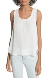 Joie Oceae Silk Tank Top In Porcelain