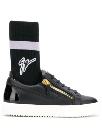 Giuseppe Zanotti Gail Plus Sock-hybrid Sneakers In Black