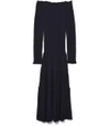 Altuzarra Vendaval Off-the-shoulder Long-sleeve Smocked Tiered Midi Dress In Black