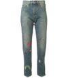 SAINT LAURENT Embroidered High-Rise Jeans,2345628938421324505