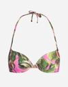 DOLCE & GABBANA PRINTED BALCONETTE BIKINI TOP,O1A30JFSGOTHE718