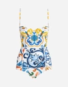 DOLCE & GABBANA BALCONETTE ONE-PIECE SWIMSUIT,O9A12JFPGY6HAR37