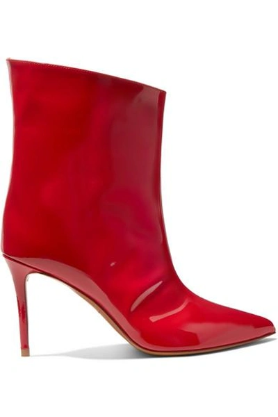 Alexandre Vauthier Alex Patent-leather Ankle Boots In Red