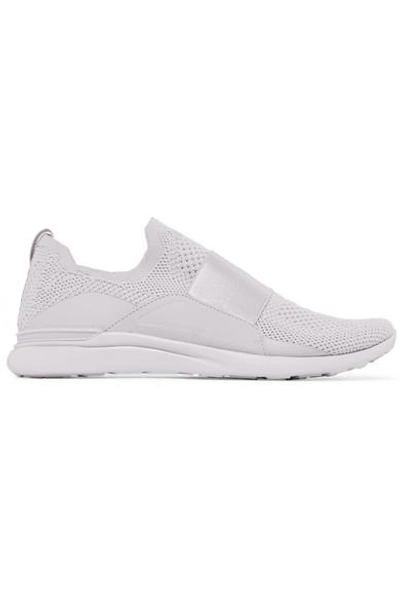 Apl Athletic Propulsion Labs Techloom Bliss Mesh And Satin Slip-on Trainers In Grey
