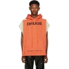 Raf Simons Backless Cotton Jersey Sweatshirt Vest In Orange