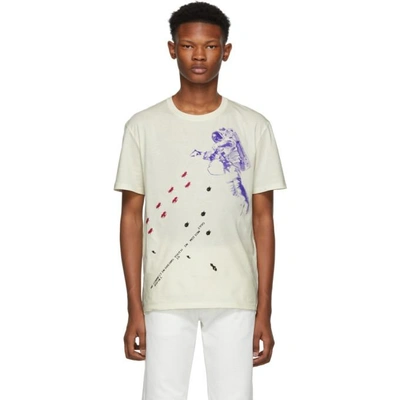 Raf Simons Slim Fit Astronaut Graphic T-shirt In Cream