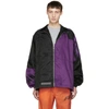 FILLING PIECES FILLING PIECES BLACK AND PURPLE PANELLED JACKET