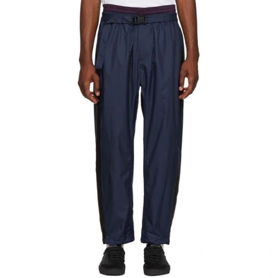 3.1 Phillip Lim / フィリップ リム 3.1 Phillip Lim Navy And Burgundy Double Track Lounge Trousers In Ma522 Mauvn