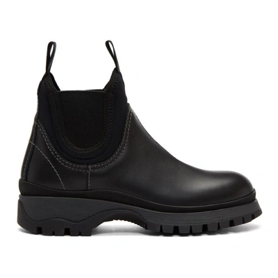 Prada Rodeo Neoprene Chelsea Boots In Black