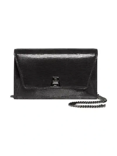 Akris Anouk Envelope Patent Leather Crossbody Bag In Black