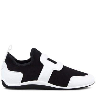 Roger Vivier Sporty Viv Leather & Neoprene Sneakers In White,black