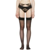 KIKI DE MONTPARNASSE KIKI DE MONTPARNASSE BLACK SENSUEL SILK GARTER BELT