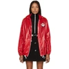 MIU MIU MIU MIU RED NYLON LOGO PATCH JACKET