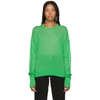 HELMUT LANG HELMUT LANG GREEN FOLDED SHEER SWEATER