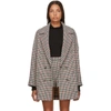 RED VALENTINO RED VALENTINO BLACK AND RED HOUNDSTOOTH COAT