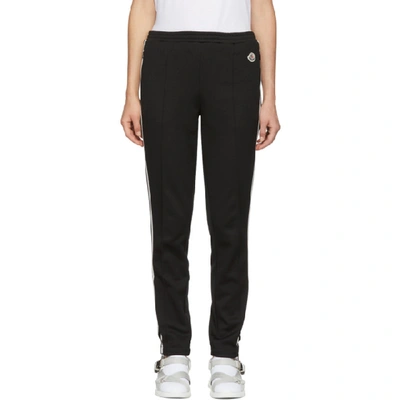 Moncler Striped Jersey Track Trousers In 999 Black