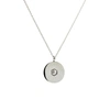 NO 13 Hexagon Diamond Pendant Necklace - Silver