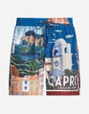 DOLCE & GABBANA LONG PRINTED SWIMMING TRUNKS,M4A10TOMU78S9003
