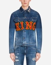 DOLCE & GABBANA DENIM JACKET WITH PATCH,G9LW7ZG8AE1S9001