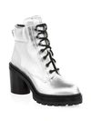 MARC JACOBS Crosby Metallic Leather Hiking Boots